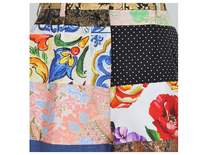 Dolce & Gabbana Multicolor Fabric Blend Brocade Patchwork High Waist Shorts - view 4