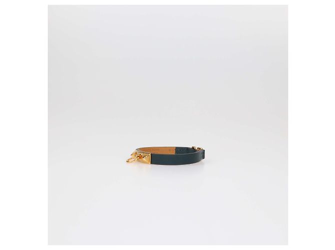 Hermès Hermes Vert Bosphore Swift Leather Rose Gold Mini Rivale Bracelet T2 Verde scuro - vista 2