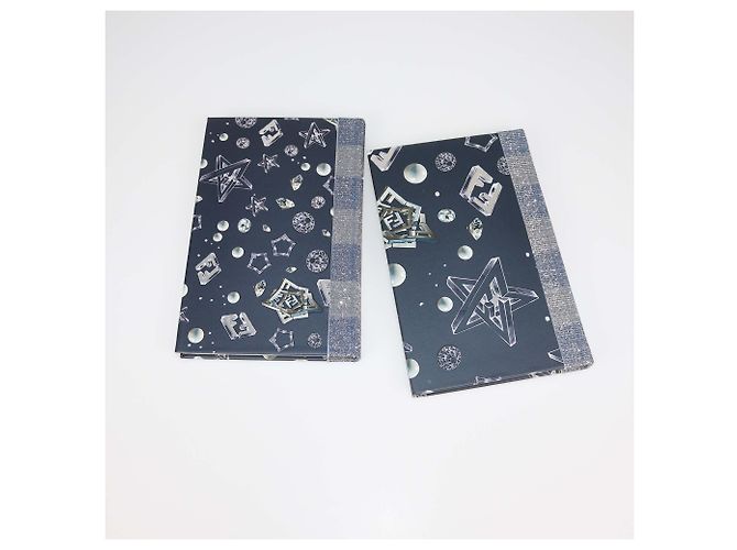 Fendi Midnight Blue and Silver Geometric Notebooks Silvery - view 2