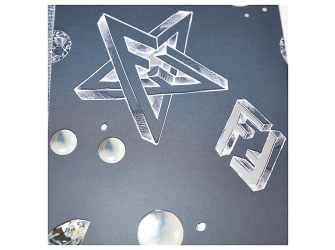 Fendi Midnight Blue and Silver Geometric Notebooks Silvery - view 7