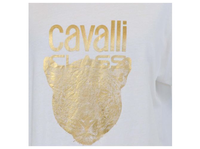 Autre Marque Camiseta Cavalli Class de algodón blanco con estampado de logo - vista 4