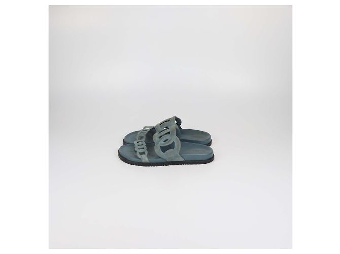 Hermès Sandalias Hermes Blue Suede Extra Azul - vista 4