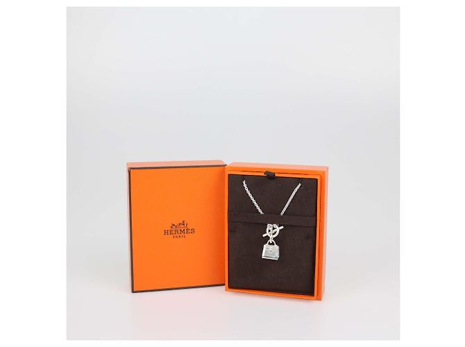 Hermès Collana con pendente Hermes Sterling Silver Amulettes Kelly Argento - vista 7