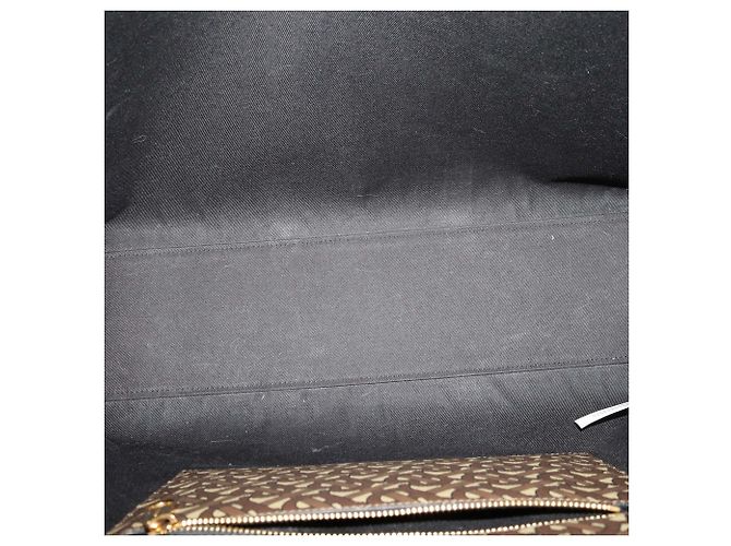 Burberry Briddle Brown Coated Canvas and Leather Medium East West Book Tote Nero Multicolore - vista 6