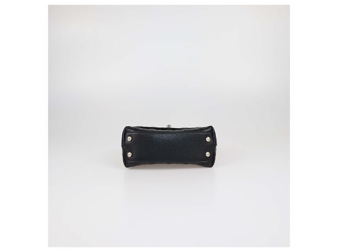 Mini borsa Chanel Coco Top Handle in pelle caviar matelassé nera Nero - vista 4