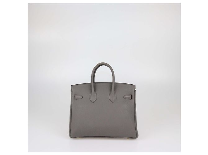 Hermès Borsa Birkin 25 Hermes in pelle Togo Gris Etain con hardware dorato - vista 3