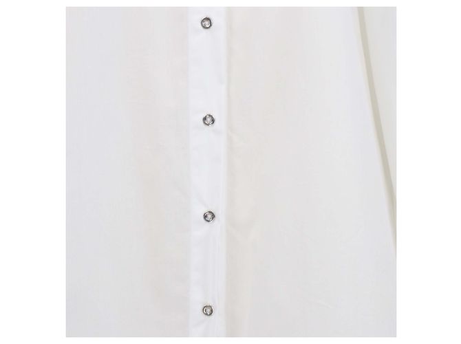 Camisa Marques Almeida de algodón blanco con ribete de plumas de avestruz - vista 4