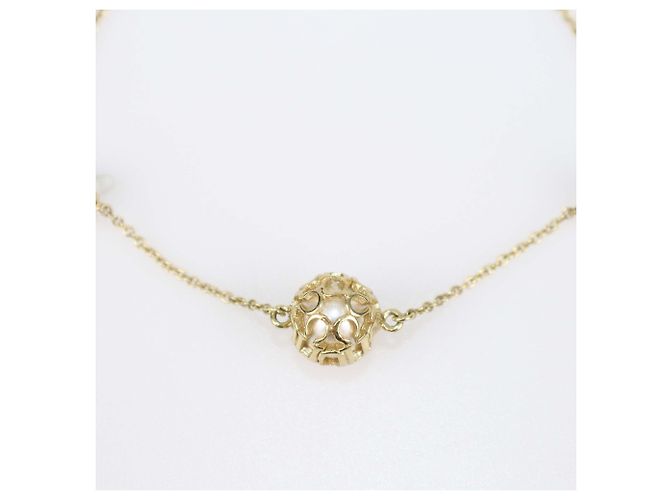 Bracciale a catena in metallo dorato e perle sintetiche Carolina Herrera D'oro - vista 2