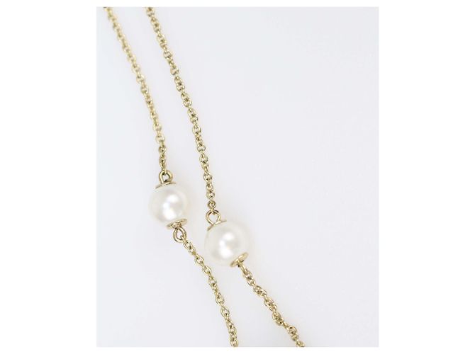 Bracciale a catena in metallo dorato e perle sintetiche Carolina Herrera D'oro - vista 5