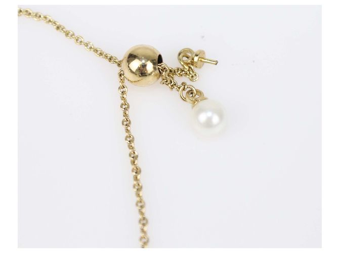 Bracciale a catena in metallo dorato e perle sintetiche Carolina Herrera D'oro - vista 6