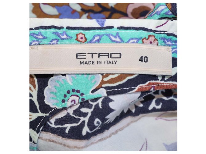 Top plissettato ricamato in cotone multicolore con stampa floreale Etro - vista 5