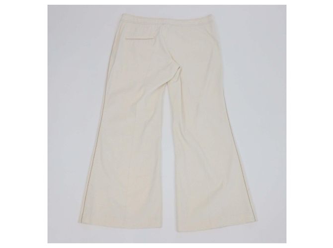Pantalones wide leg Isabel Marant en mezcla de algodón crema Crudo - vista 2