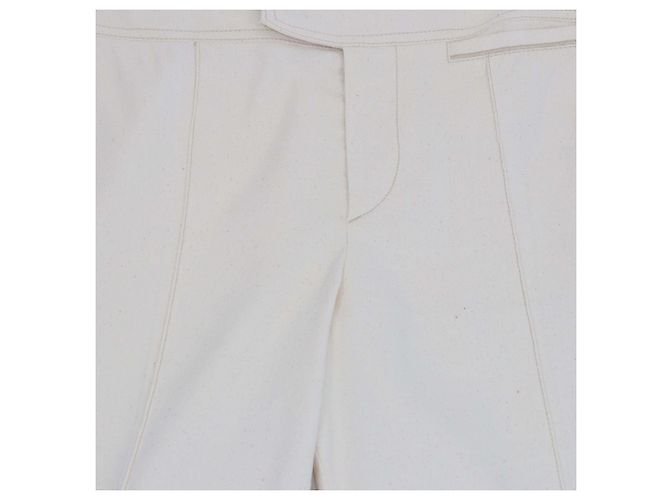 Pantalones wide leg Isabel Marant en mezcla de algodón crema Crudo - vista 4