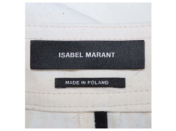 Pantalones wide leg Isabel Marant en mezcla de algodón crema Crudo - vista 5