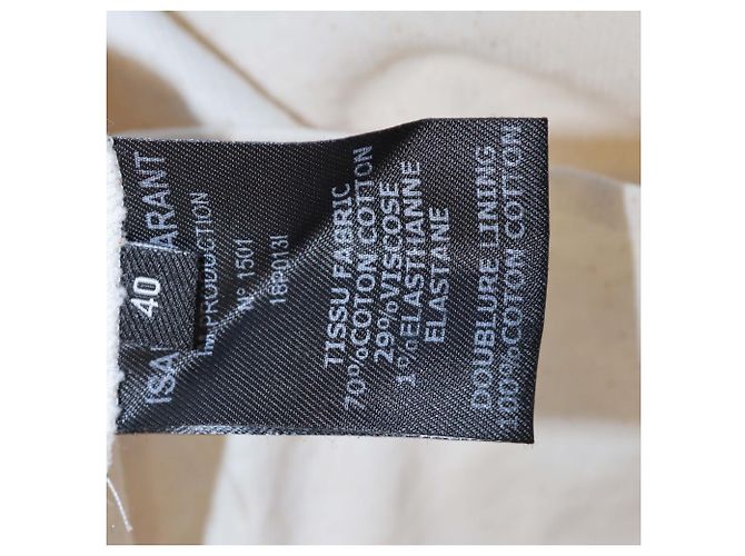 Pantalones wide leg Isabel Marant en mezcla de algodón crema Crudo - vista 6