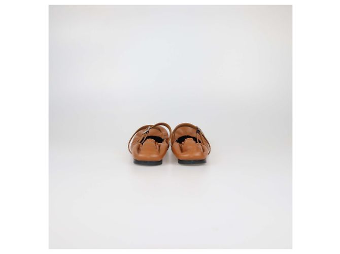 Hermès Ballerine Jolly in pelle Naturel Hermes Marrone - vista 5