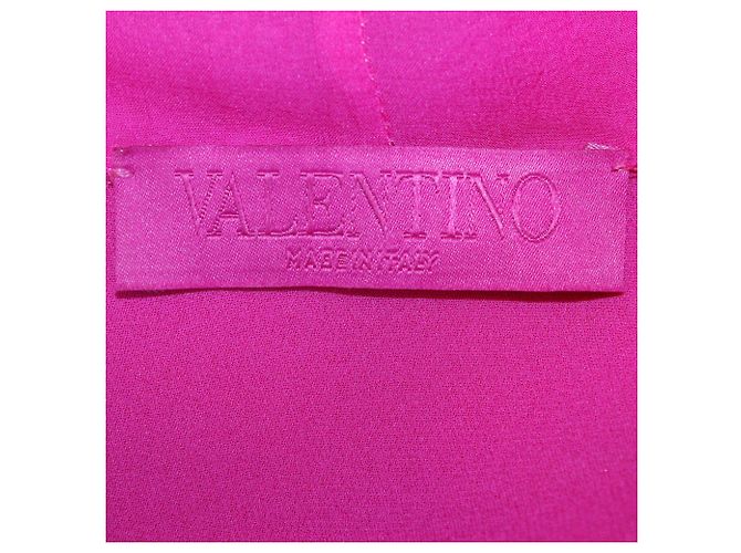 Túnica Valentino em seda fúcsia com gola de laço Rosa - vista 5