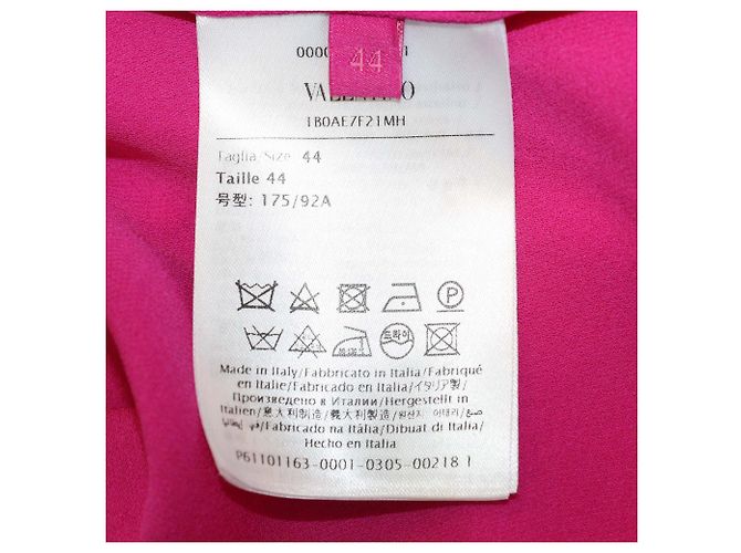 Túnica Valentino em seda fúcsia com gola de laço Rosa - vista 6