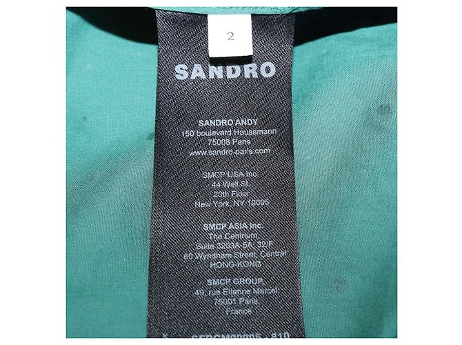 Camicia Sandro a maniche lunghe in cotone verde con bottoni impreziositi da strass Argentine - vista 6