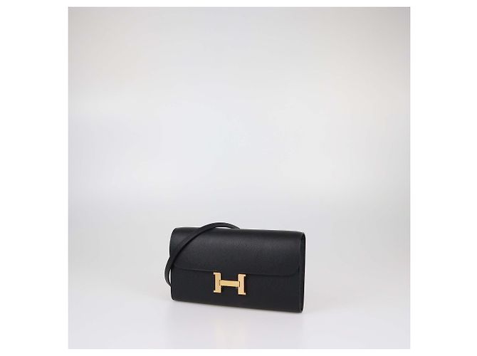 Hermès Carteira Constance To Go Hermes em couro Epsom preto com ferragens ouro rosa - vista 2