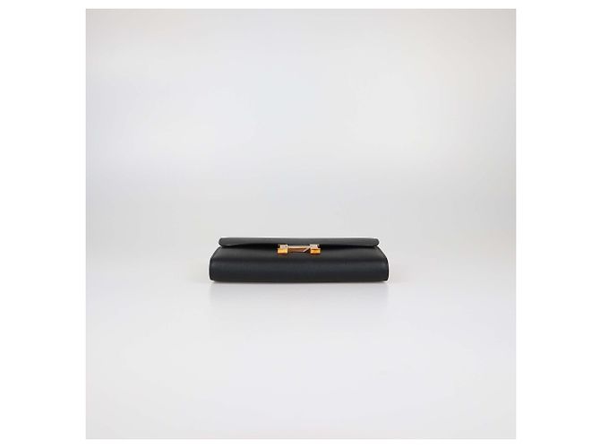 Hermès Carteira Constance To Go Hermes em couro Epsom preto com ferragens ouro rosa - vista 4