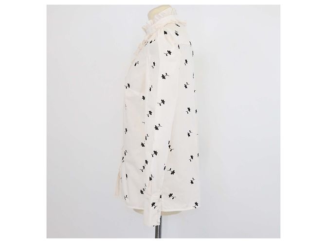 Top de popelina bordada Constance en jersey blanco/negro Erdem - vista 2