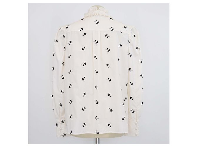 Top de popelina bordada Constance en jersey blanco/negro Erdem - vista 3