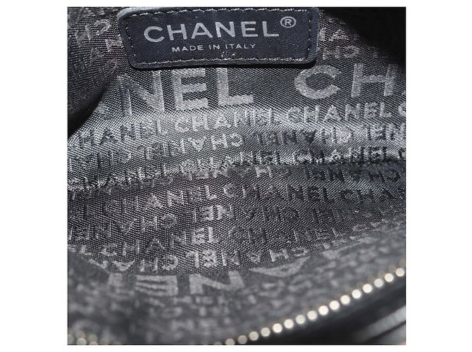 Borsa Pochette Chanel Black Choco Bar Leather Camellia No.5 Nero - vista 6