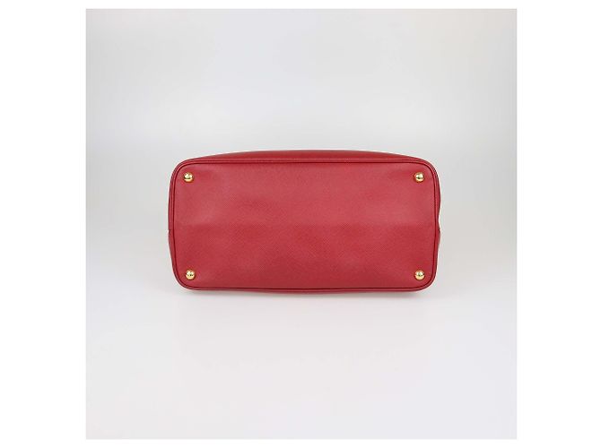 Borsa Tote Prada Large con Doppio Manico in Pelle Saffiano Rossa Rosso - vista 4