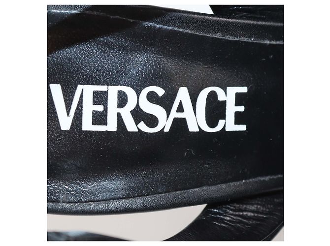 Décolleté Slingback La Medusa in pelle nera Versace Nero - vista 6