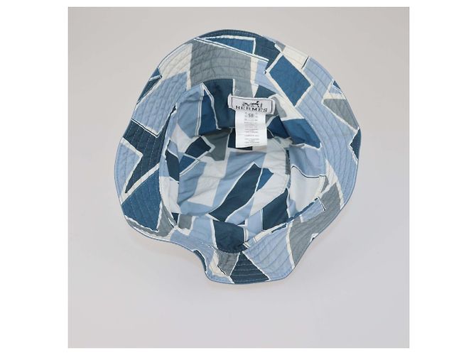 Hermès Cappello bucket Hermes Eden in nylon blu - vista 7