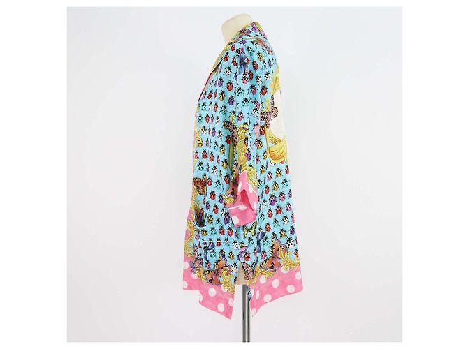 Versace Multicolor Blend Viscose Butterflies & Bugs Print Oversized Twill Shirt Multiple colors - view 2