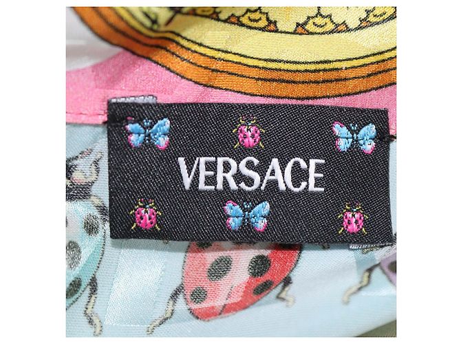 Versace Multicolor Blend Viscose Butterflies & Bugs Print Oversized Twill Shirt Multiple colors - view 5