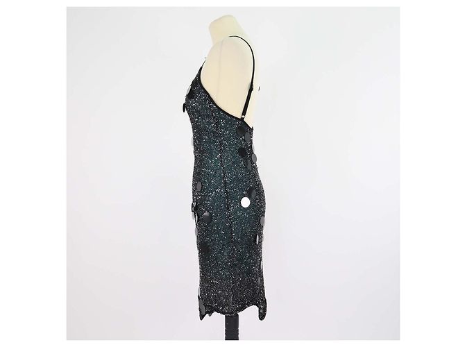 Autre Marque PH5 Mini-Strickkleid in Schwarz mit Polyester-Pailletten - Ansicht 2