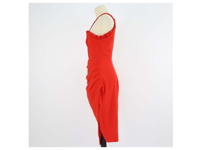 Autre Marque Lavish Alice Rotes Bodycon-Kleid aus Polyestermischung, One-Shoulder, gerafft - Ansicht 2