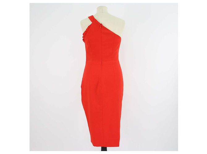 Autre Marque Lavish Alice Rotes Bodycon-Kleid aus Polyestermischung, One-Shoulder, gerafft - Ansicht 3