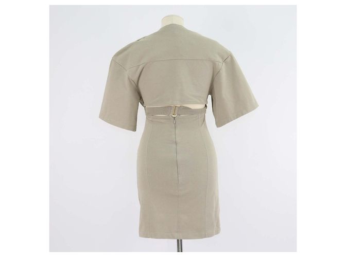 Abito camicia con ritagli La Robe Bahia in cotone Light Khaki di Jacquemus Beige - vista 3