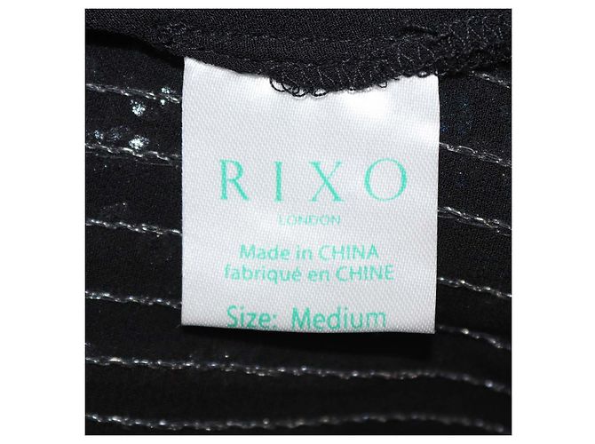 Autre Marque Rixo Metallic Viscose Pailletten Midi-Kleid Blau - Ansicht 6