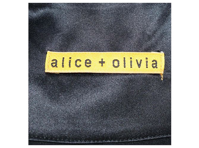 Alice + Olivia Túnica Swing Plisada Sin Mangas de Seda Negra Alice+Olivia Negro - vista 5