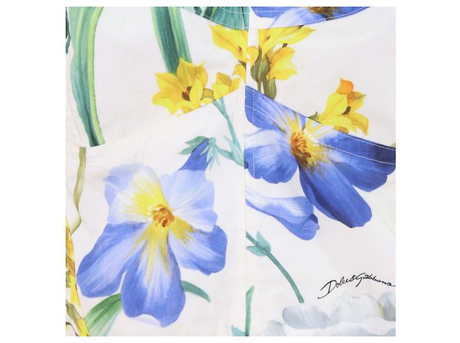Dolce & Gabbana Multicolor Baumwolle Floral Print Puff Crop Top Mehrfarben - Ansicht 4
