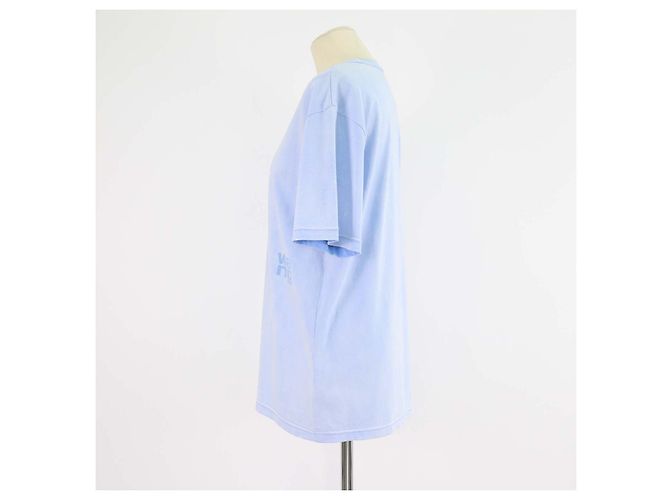 Autre Marque Alexander Wang.T T-shirt à col rond en coton délavé bleu clair - vue 2