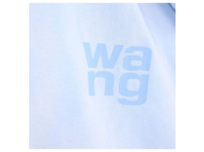 Autre Marque Alexander Wang.T T-shirt à col rond en coton délavé bleu clair - vue 4