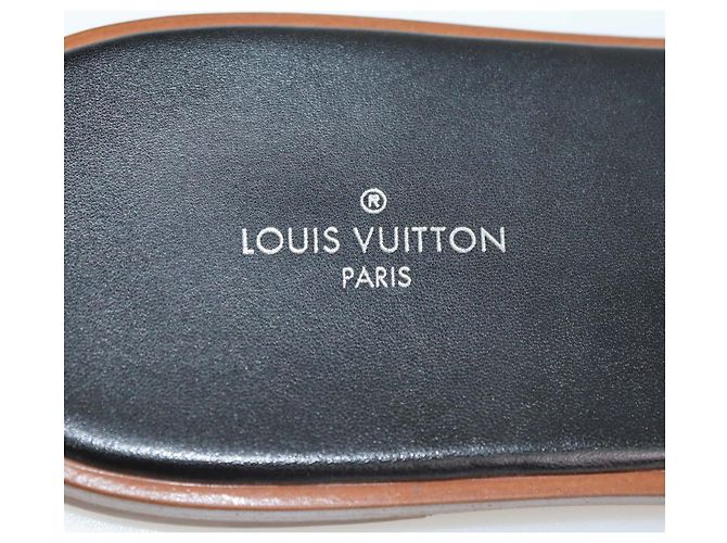 Sandali bassi Lock It Louis Vuitton in pelo di vitello leopard marrone e camoscio con monogramma - vista 6