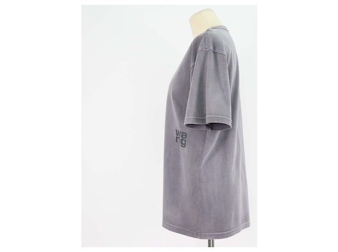 Autre Marque Alexander Wang.T T-shirt girocollo in cotone lavato grigio - vista 2