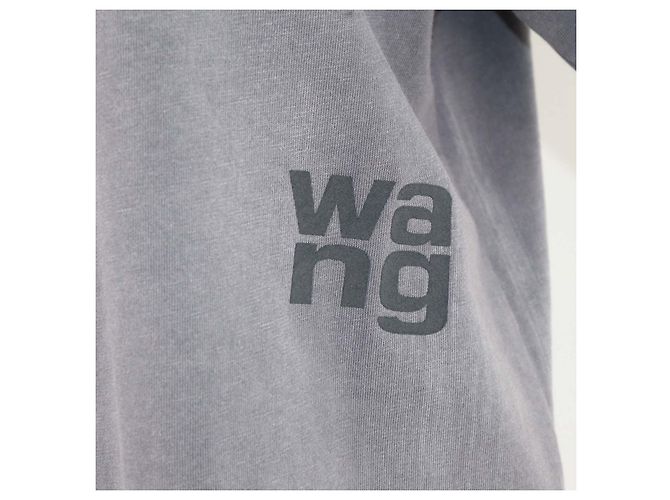 Autre Marque Alexander Wang.T T-shirt girocollo in cotone lavato grigio - vista 4