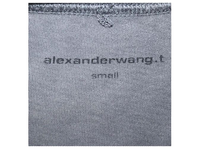 Autre Marque Alexander Wang.T T-shirt girocollo in cotone lavato grigio - vista 5