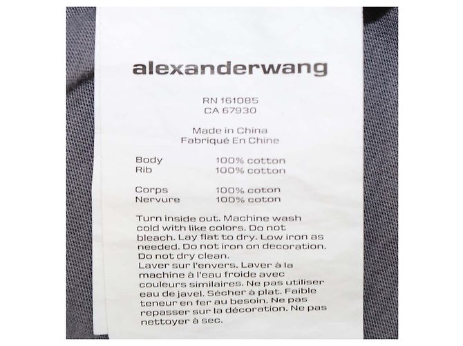 Autre Marque Alexander Wang.T T-shirt girocollo in cotone lavato grigio - vista 6