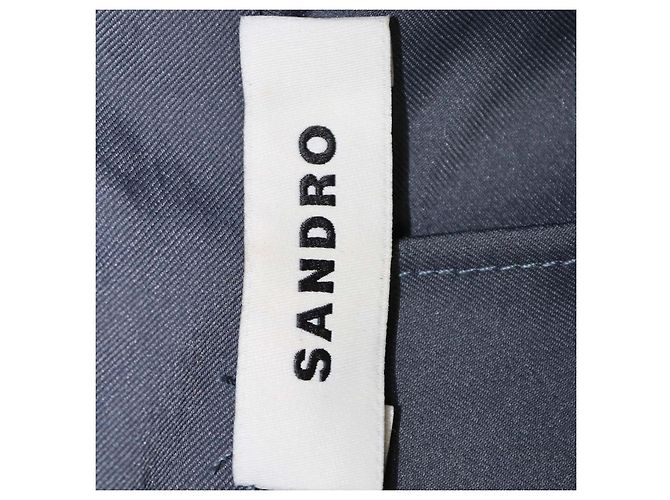 Sandro Mini Hemdkleid aus Polyester-Mischgewebe in Blau-Grau mit Cut-Out-Details - Ansicht 5