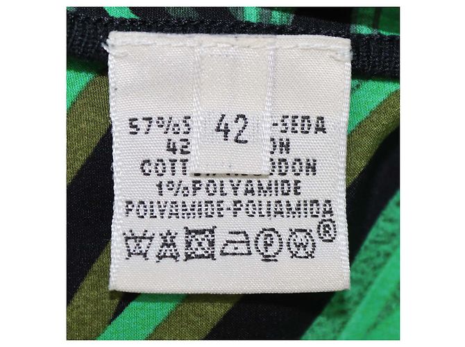 Hermès Camicia a girocollo stampata in seta e cotone Hermes Green/Black Verde - vista 6