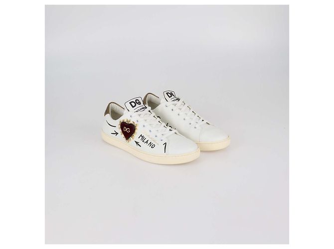 Sneakers basse Devotion in pelle bianca Dolce & Gabbana Bianco - vista 2